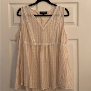 Lane Bryant pink and white casual tank